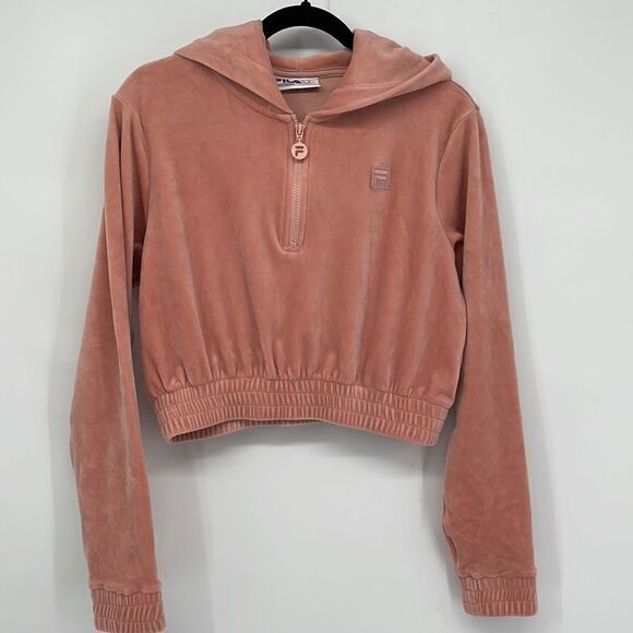 FILA Aaral Cropped Half Zip Hoodie - Picture 2 of 8